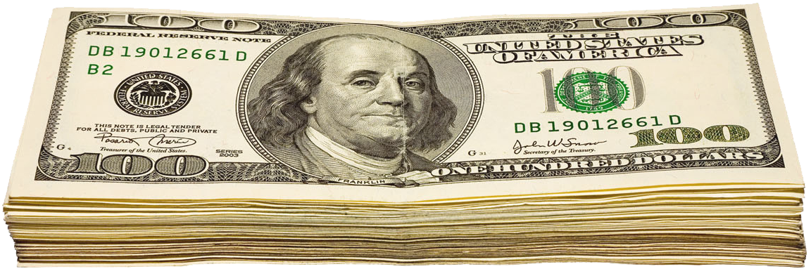 Transparent Wad Of Dollars PNG Picture