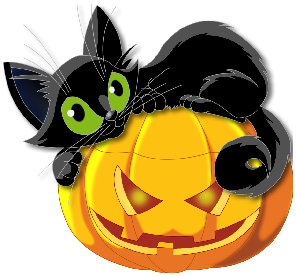 cat pumpkin halloween png picture