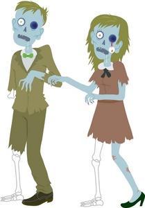 Zombie clipart image man and woman halloween costumes