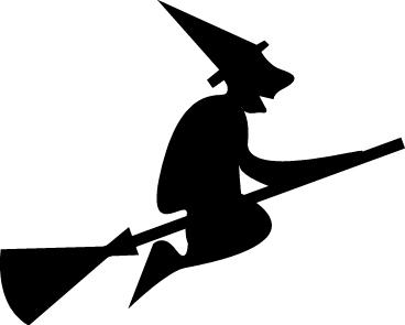 Halloween witch silhouette clipart kid