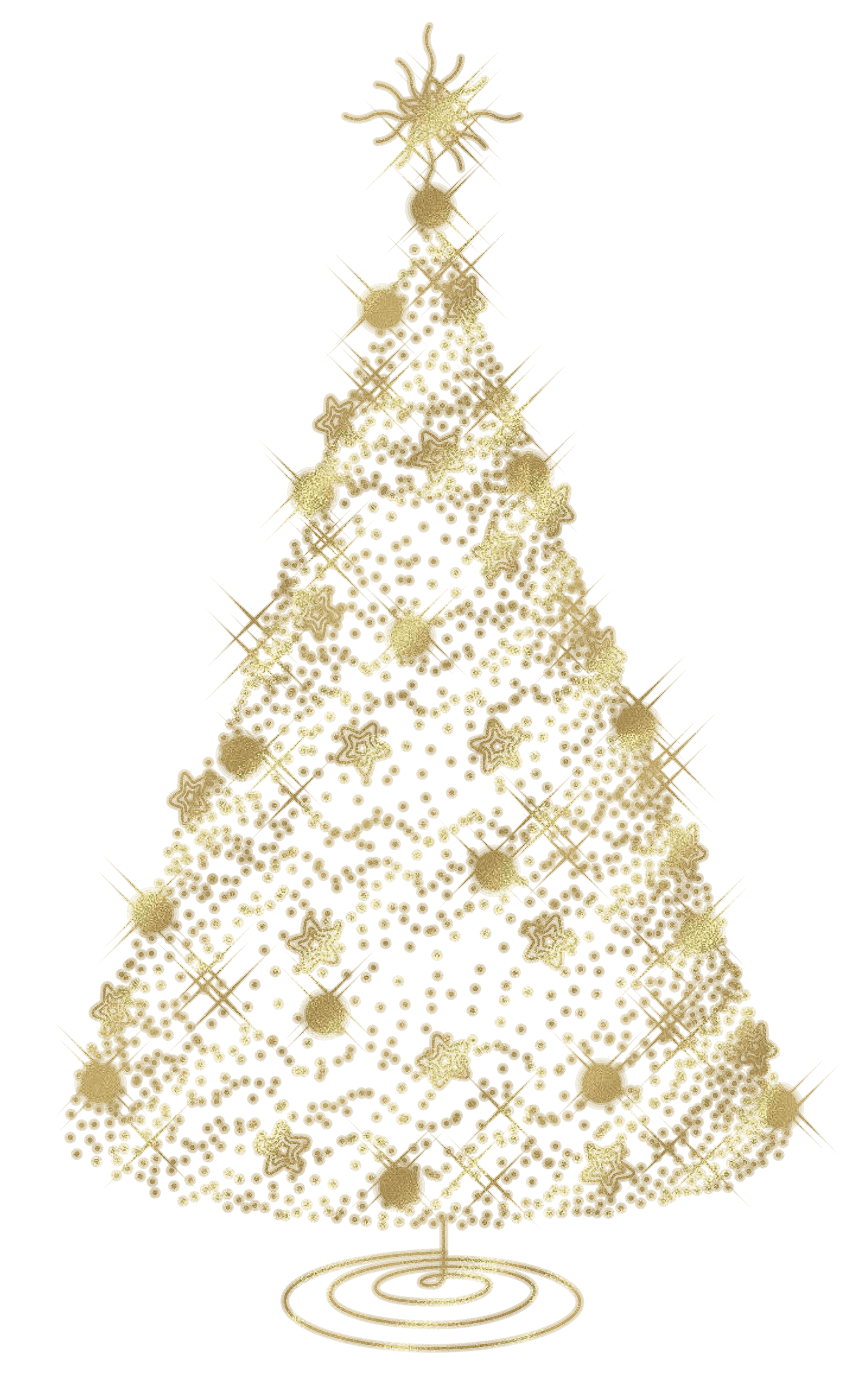Modern Transparent Christmas Gold Tree PNG Clipart