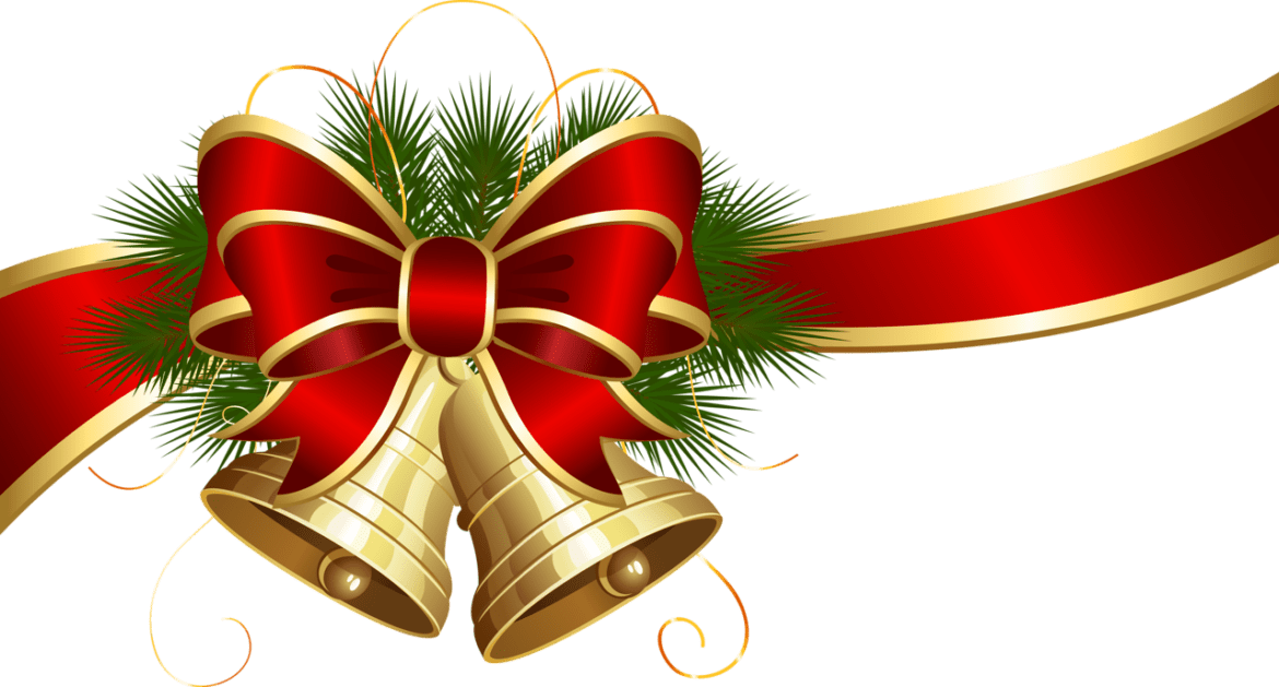  Transparent  Christmas  Bells  With Red Bow Clipart  Png