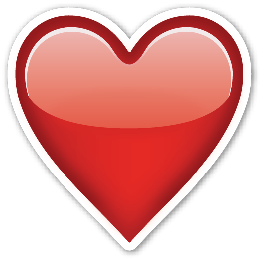red heart emoji white border