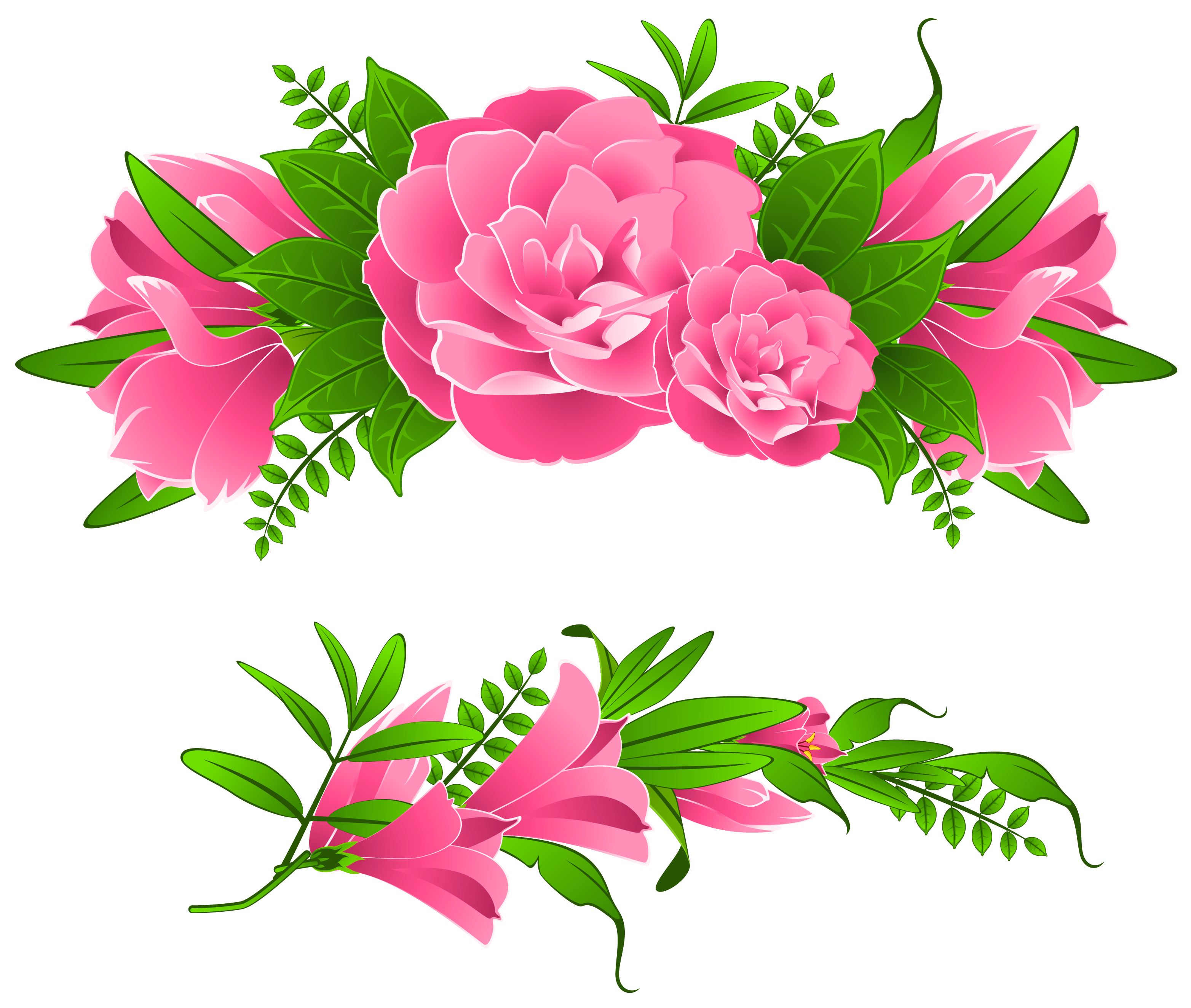 Pink Flower Border Clipart