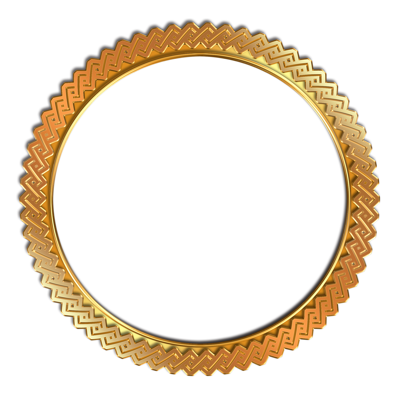 Circle Vintage Photo Frame PNG Transparent Gold