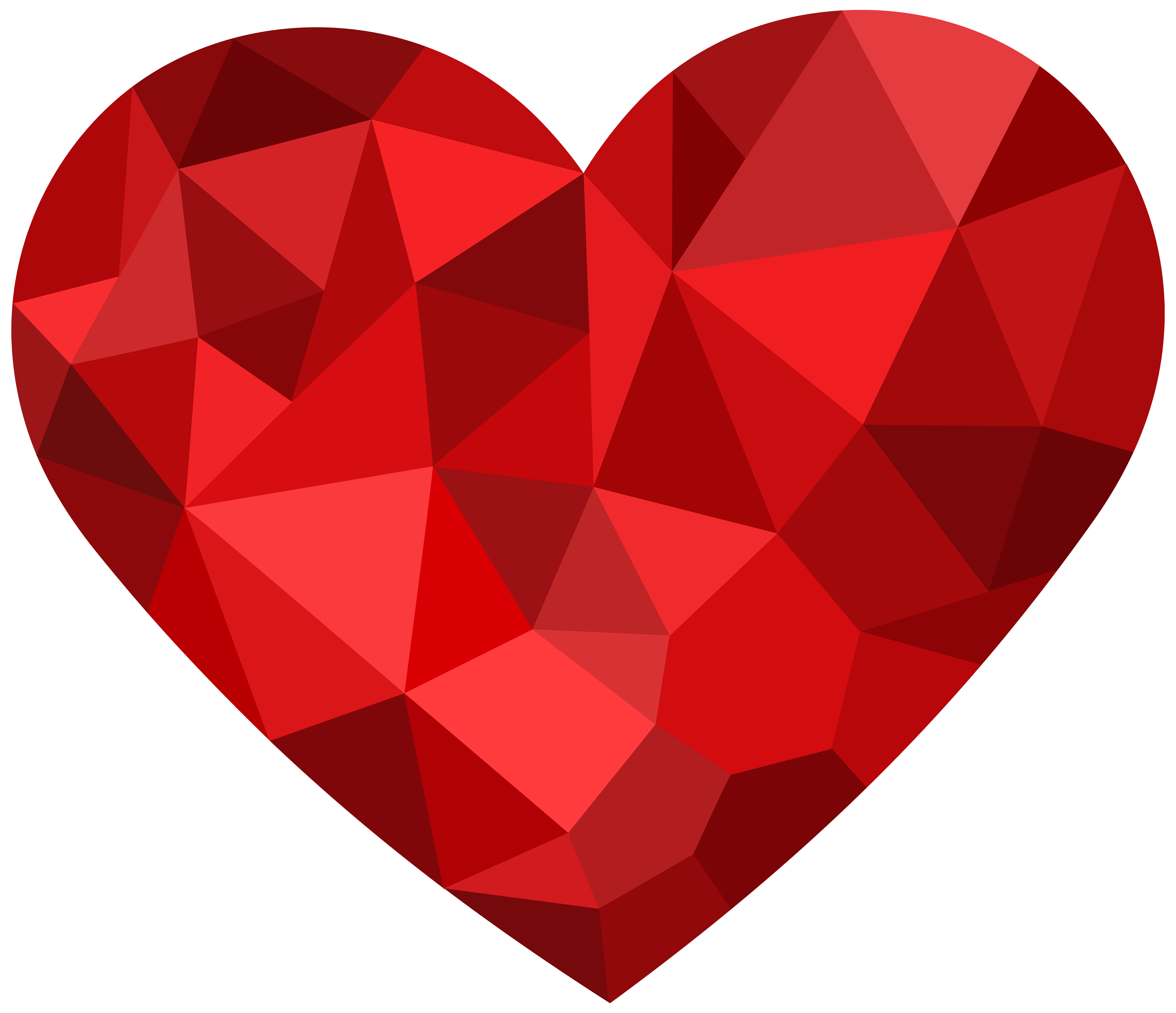 Red Mosaic Heart PNG Clipart