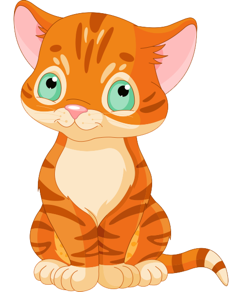 Wide Eyes Orange Cat Cartoon Png