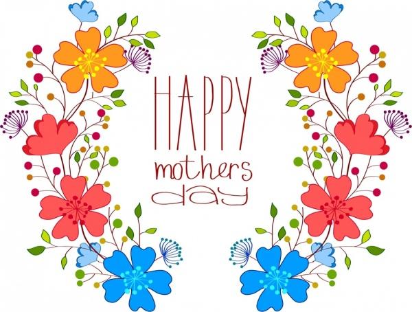 mothers day colorful flower design