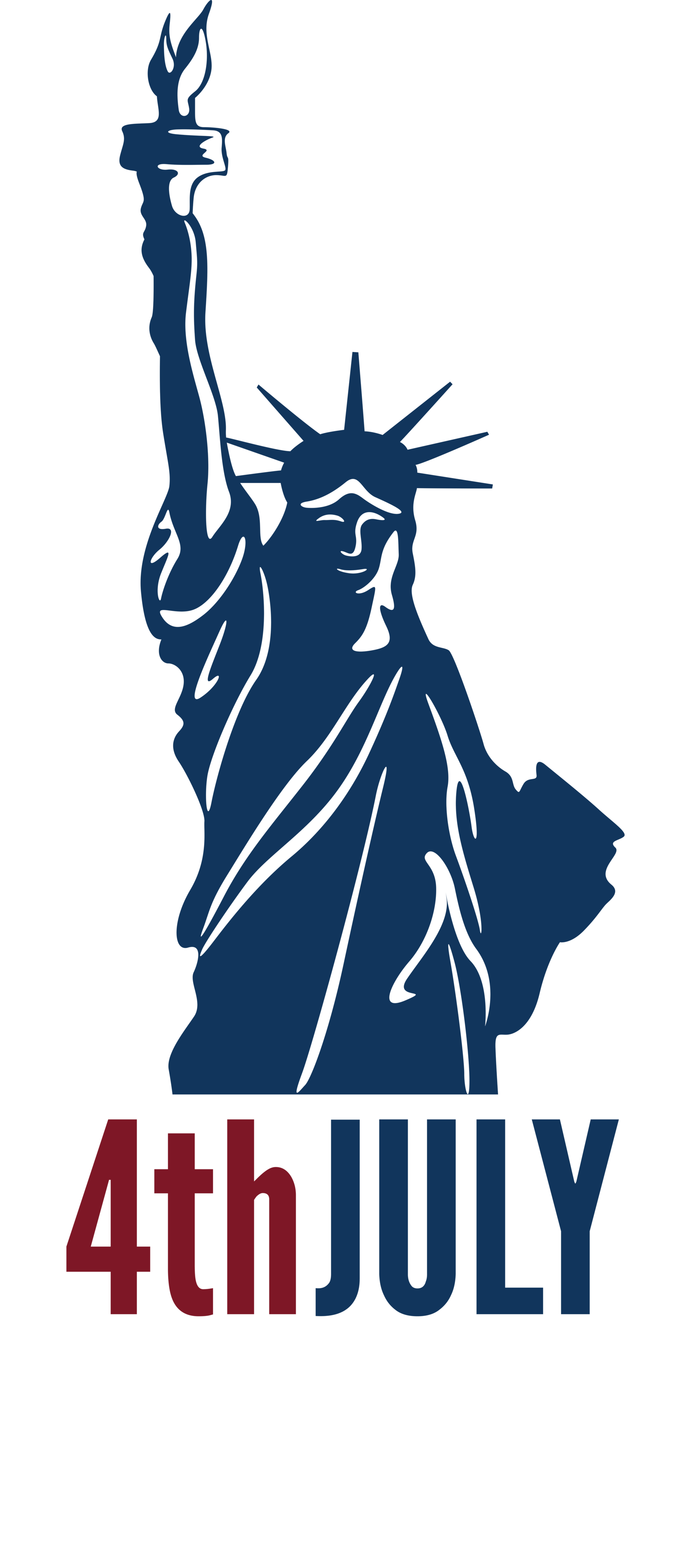 4th July Independence Day with Statue of Liberty PNG Clip Art Image