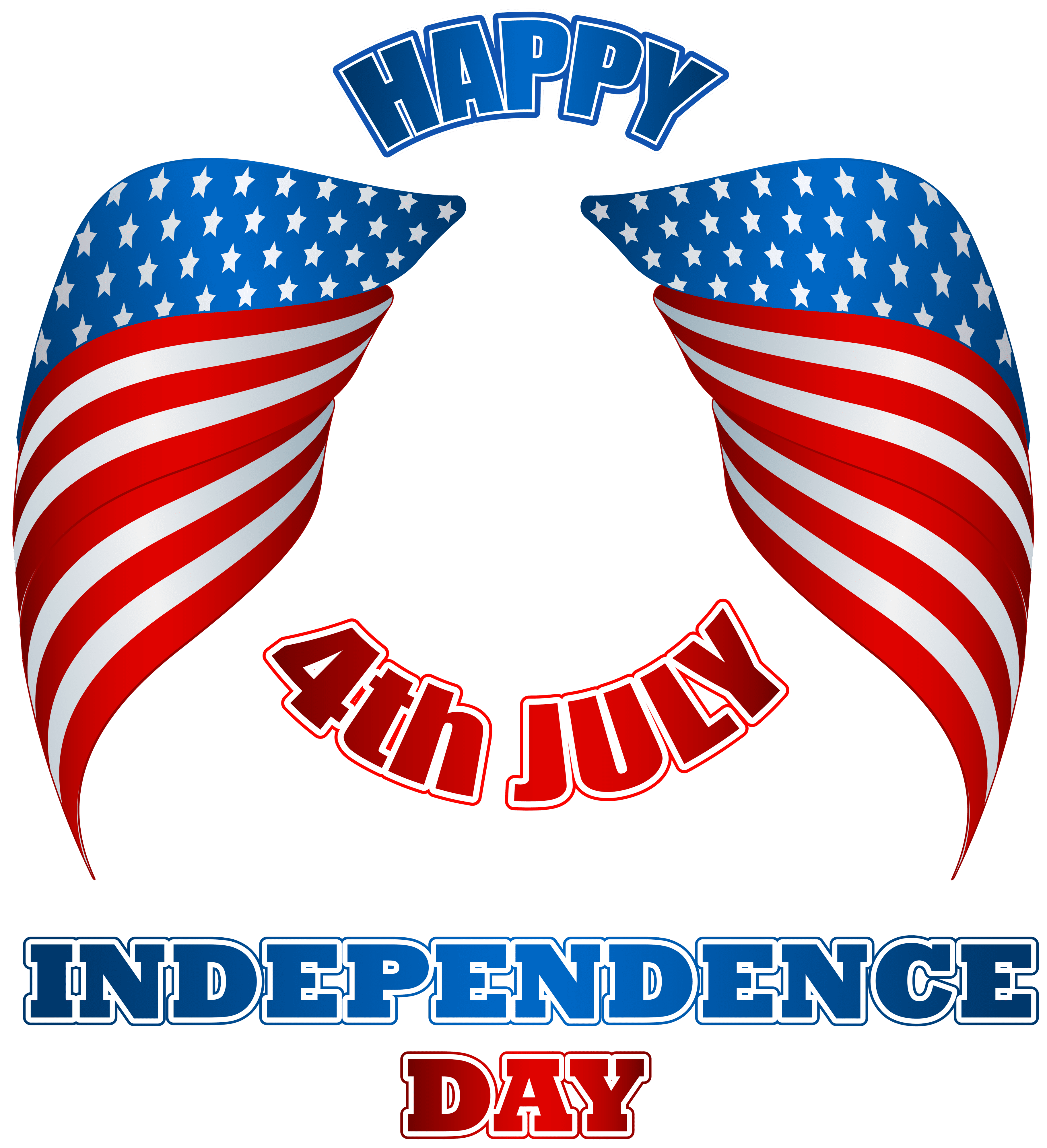4th July American Wings PNG Clip Art Image
