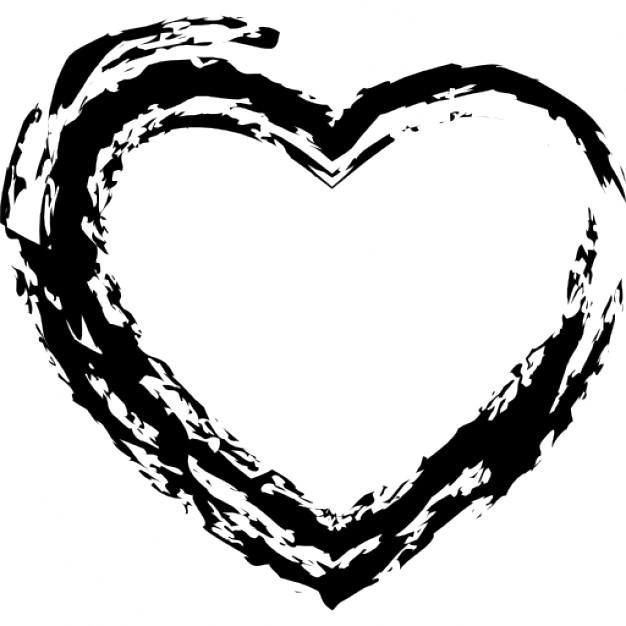 heart sketch clipart black and white