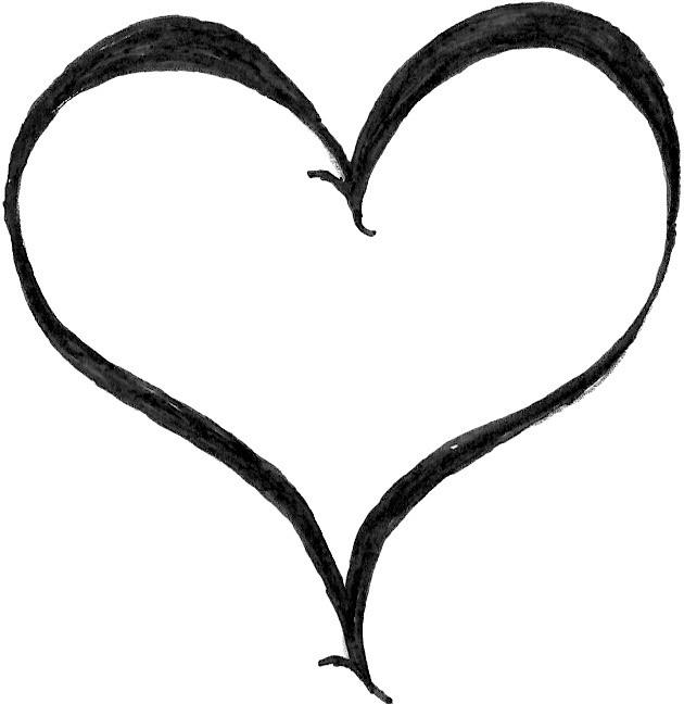 heart clipart black and white paint meditation