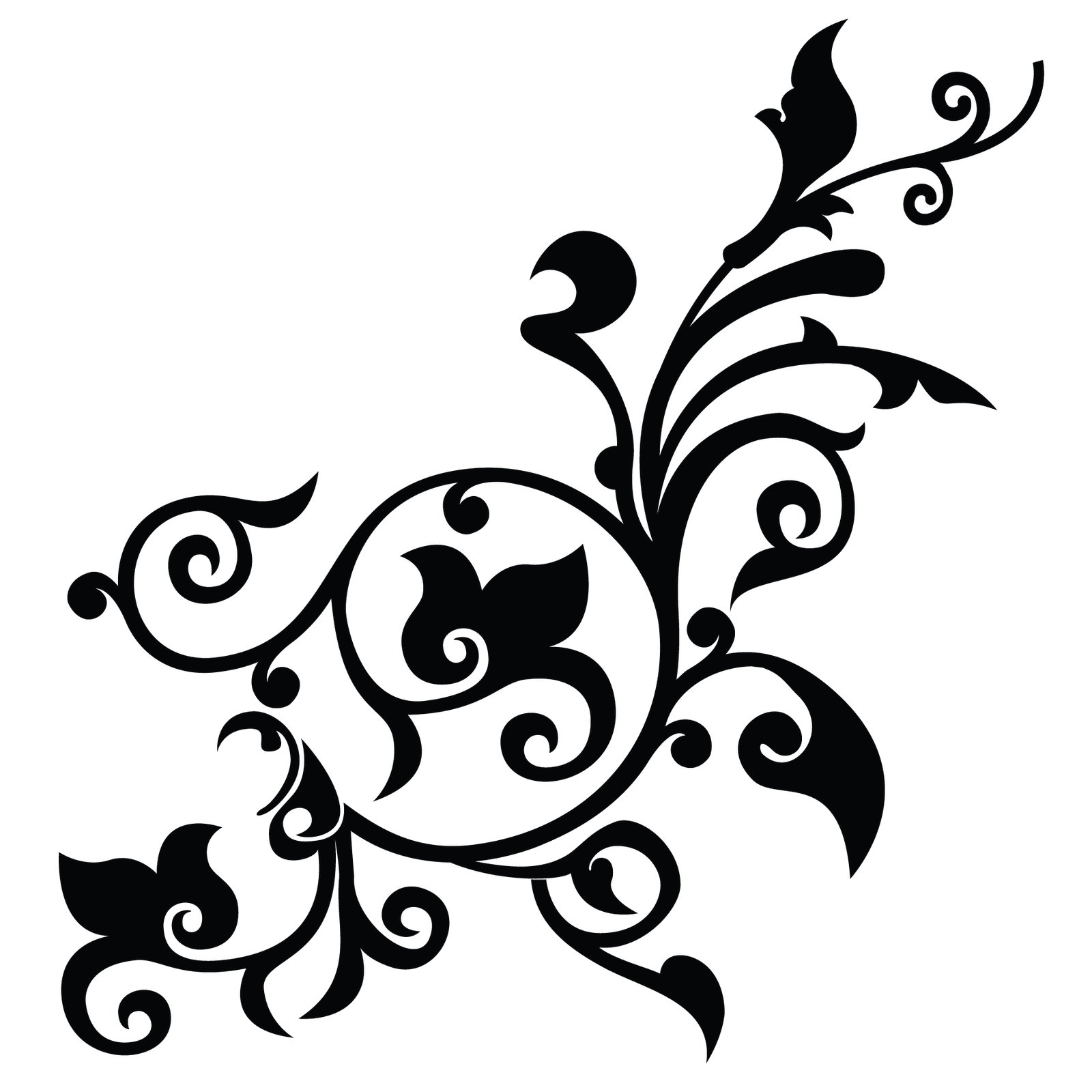 Floral Bunga Png Black And White
