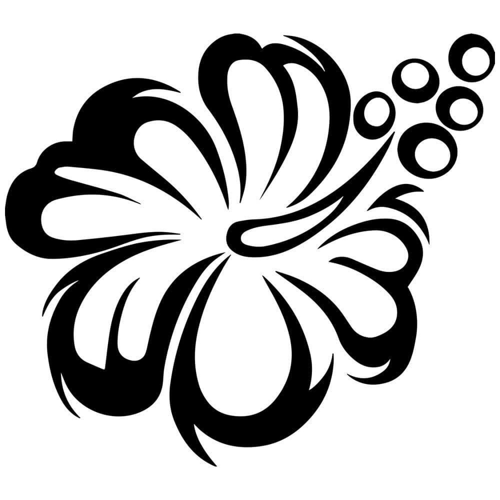 flower clipart black and white