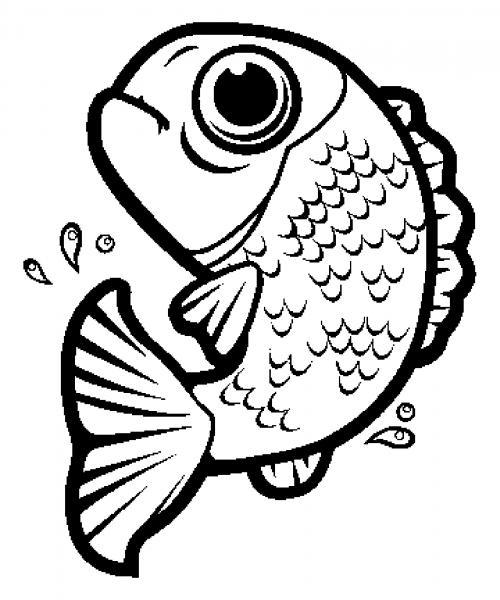 jumping fish black and white clipart