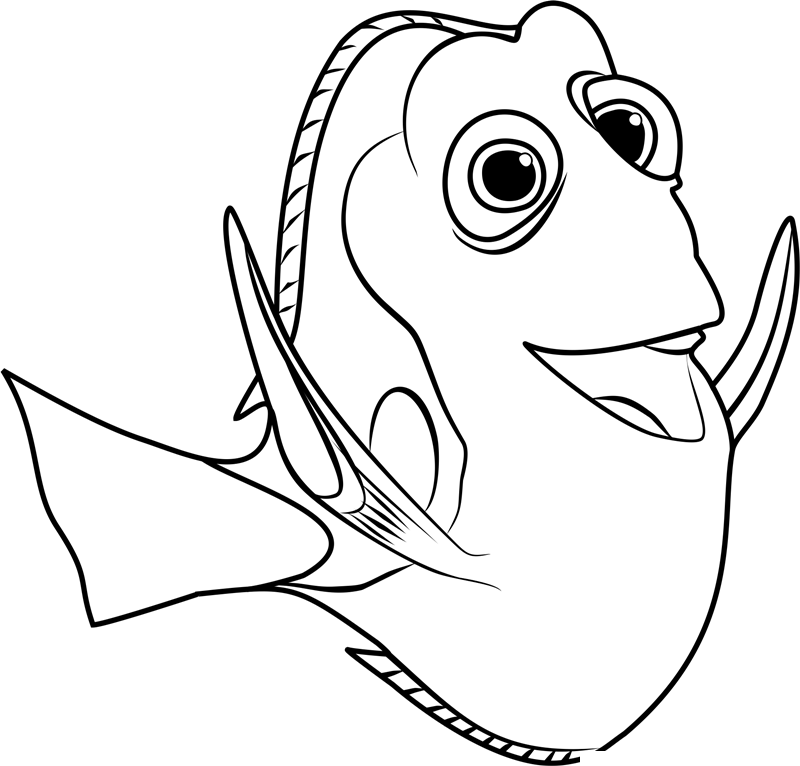 finding dory fish black and white clipart