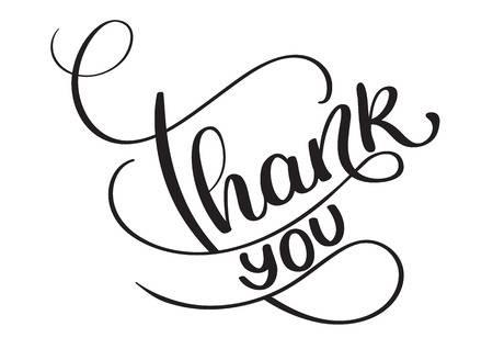 Thank You Words On White Background Hand Drawn Clipart