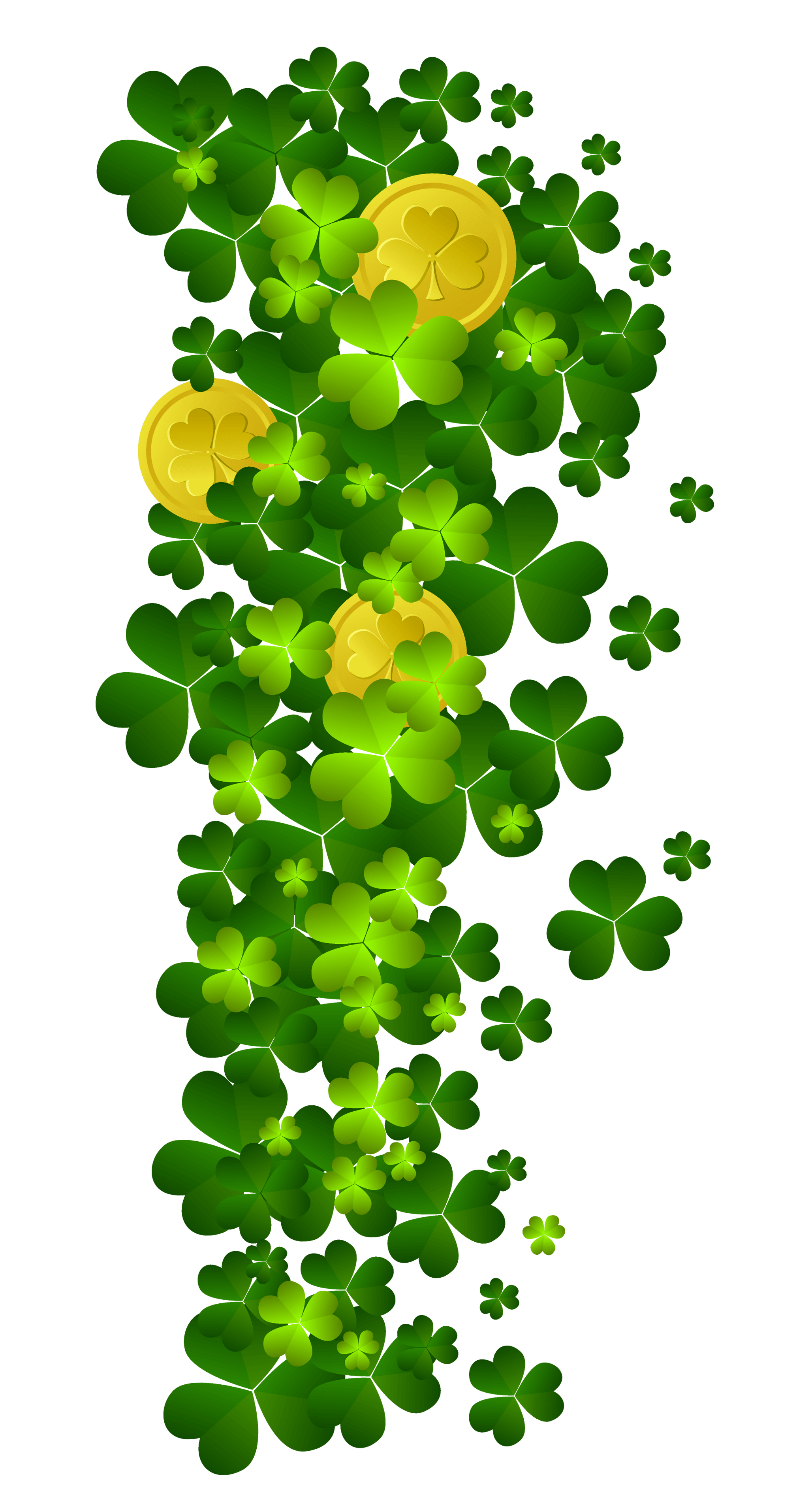 St Patricks Shamrock With Coins PNG Clipart