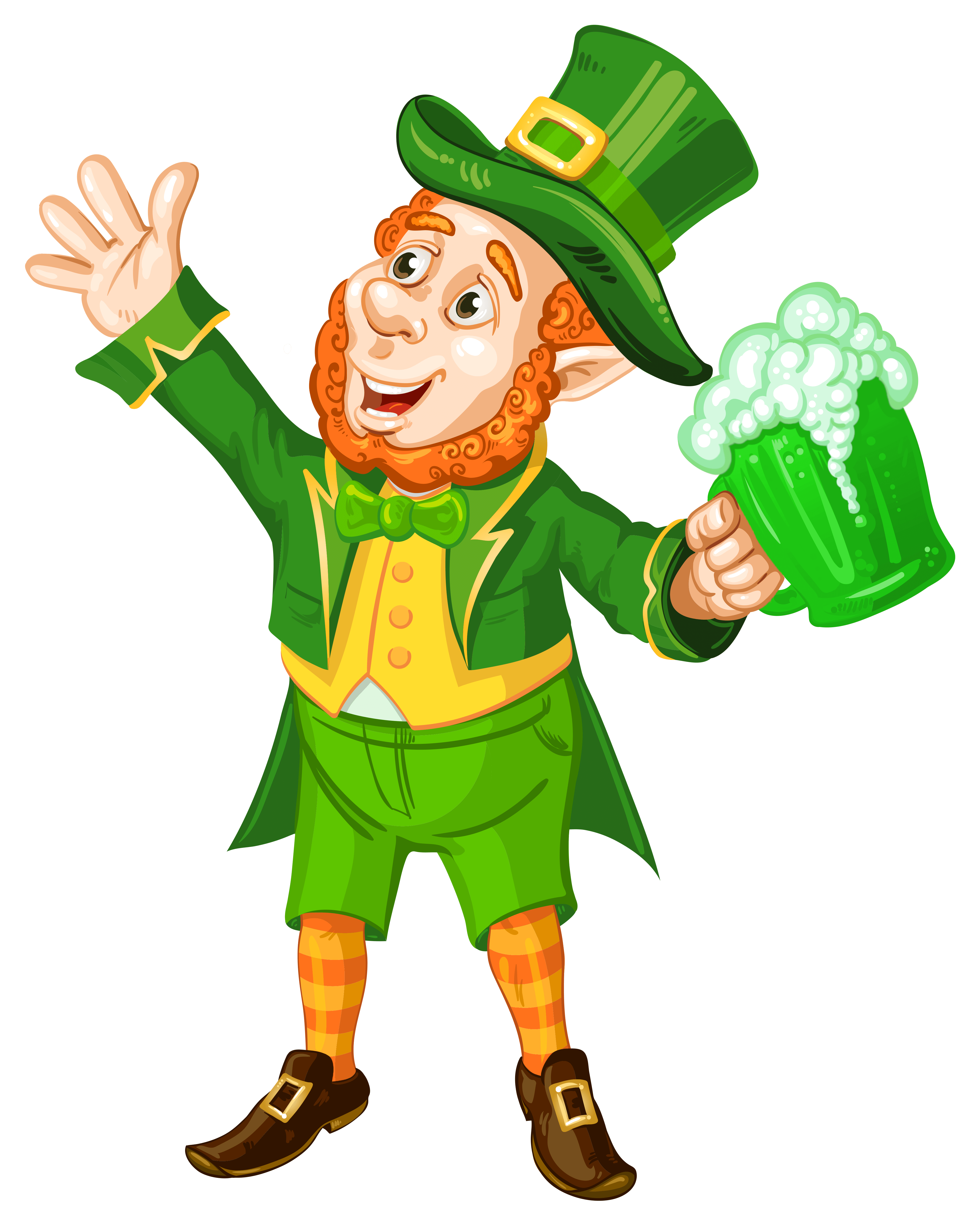 St Patrick Day Leprechaun With Green Beer Transparent PNG Picture