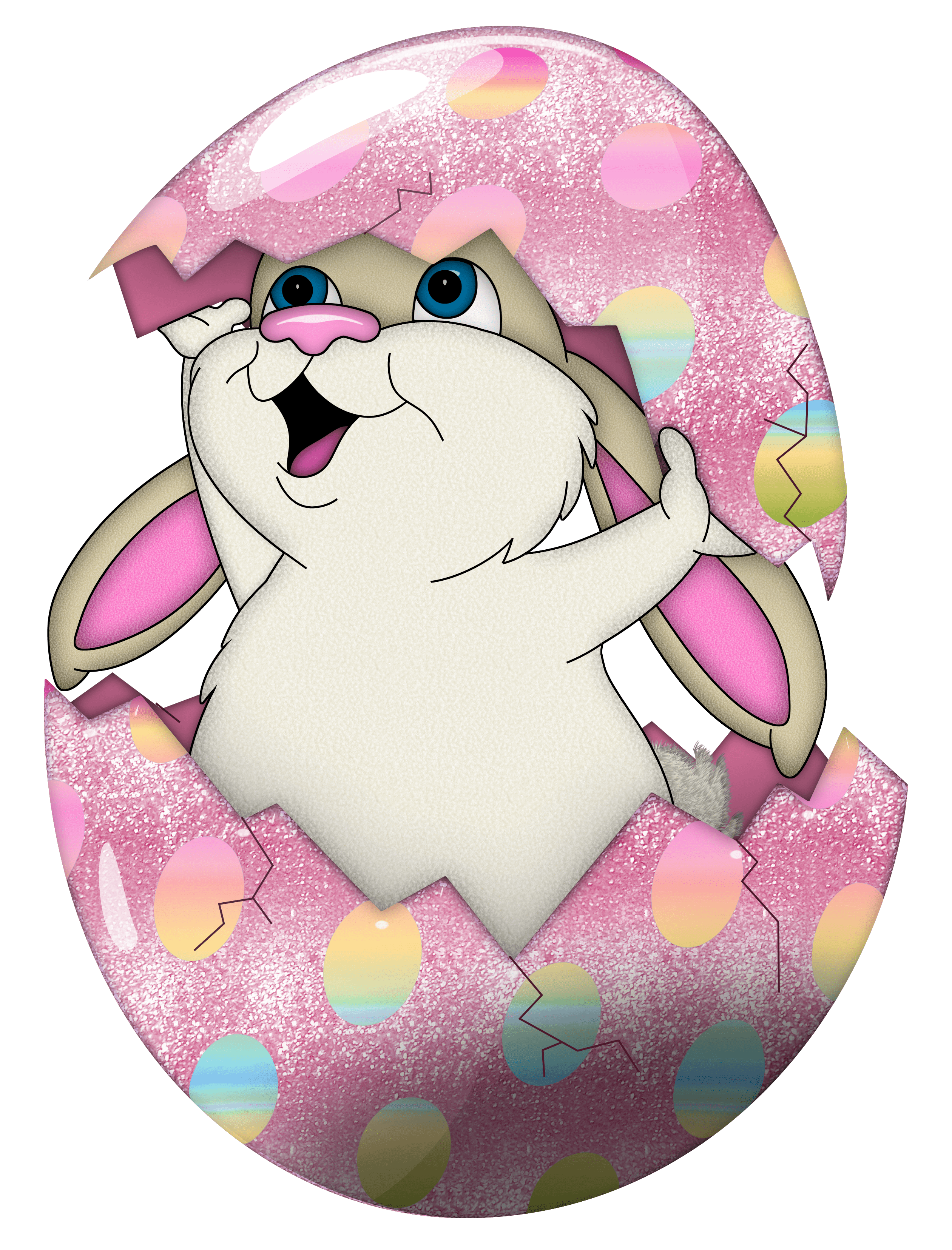 Easter Cute Bunny In Egg Transparent Png Clipart