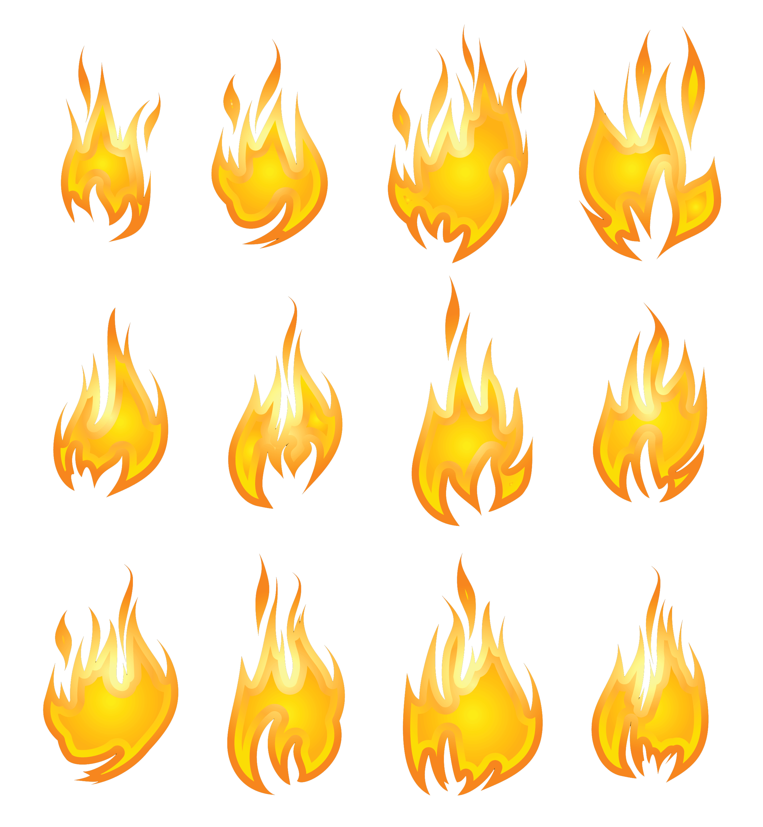 Transparent Flames Set PNG Clipart min