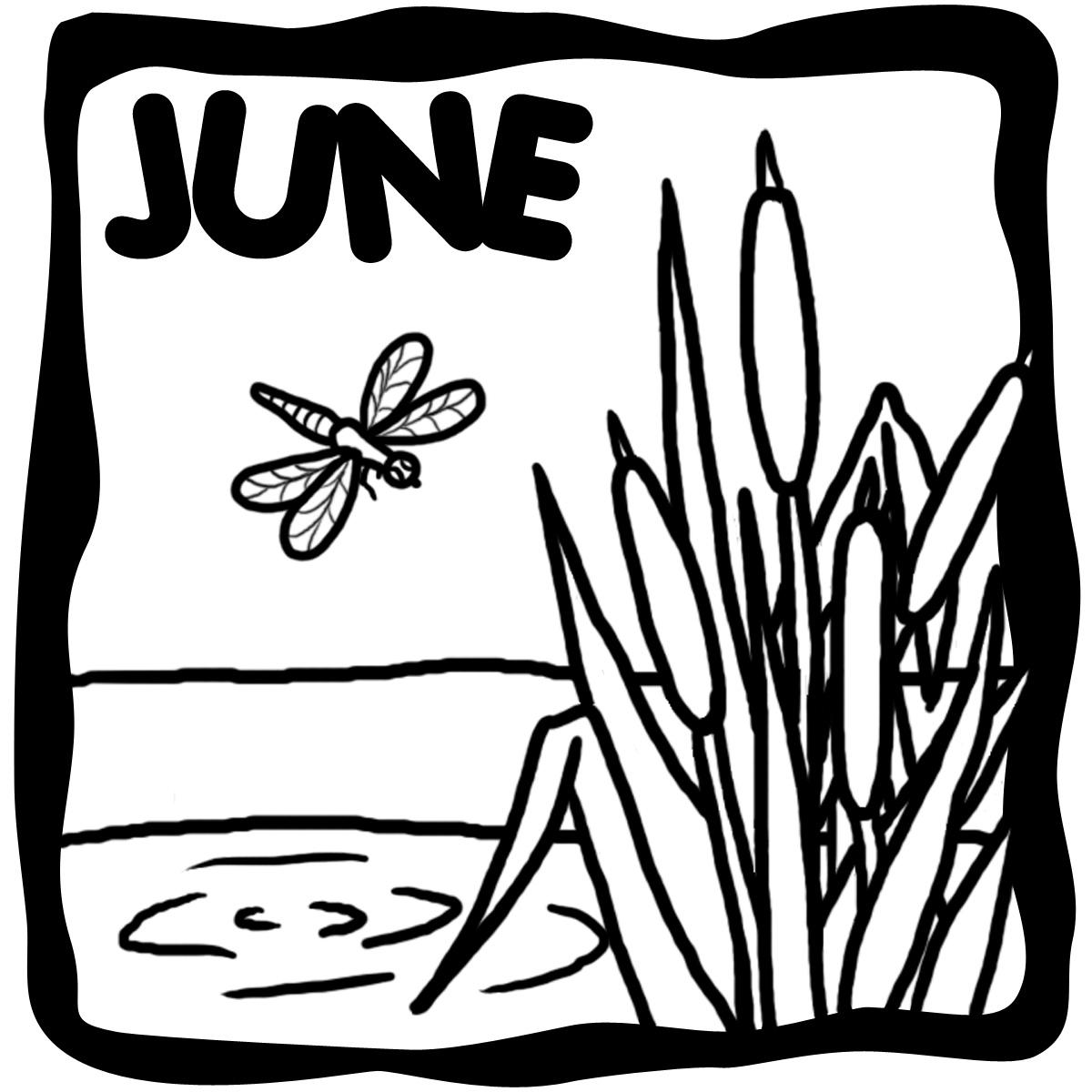 june black and white clipart