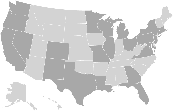 Gray White Printable America Map