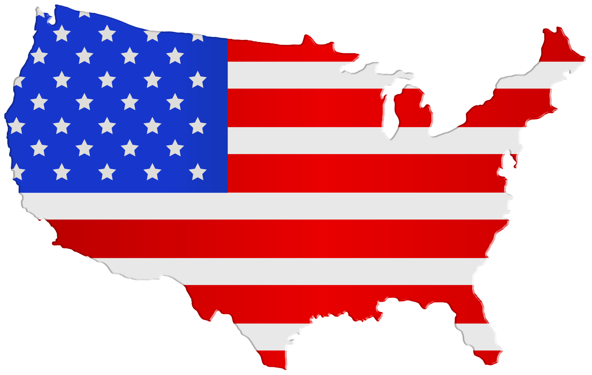 Usa Map Flag Png Clip Art Image