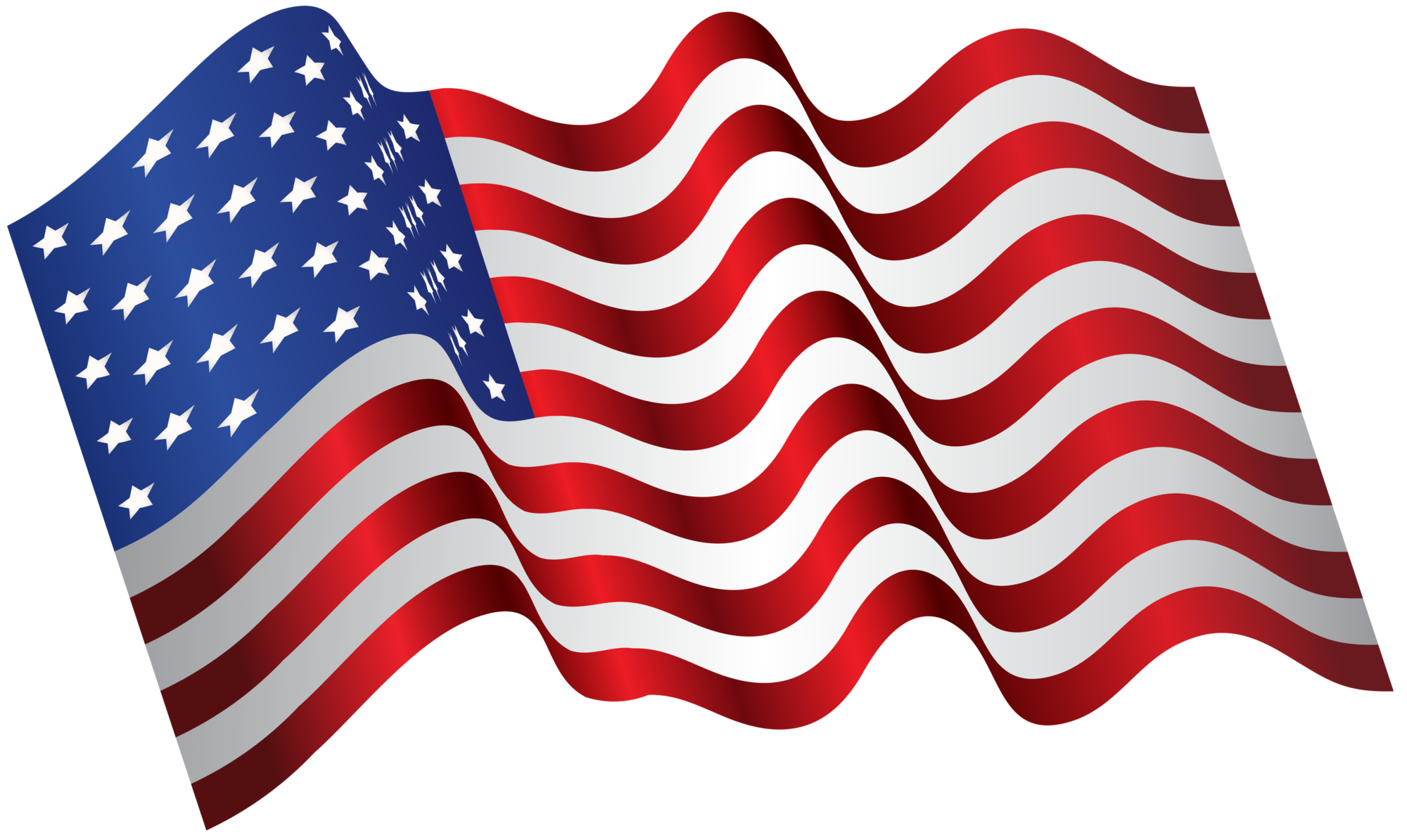 USA America Waving Flag PNG Clip Art Image