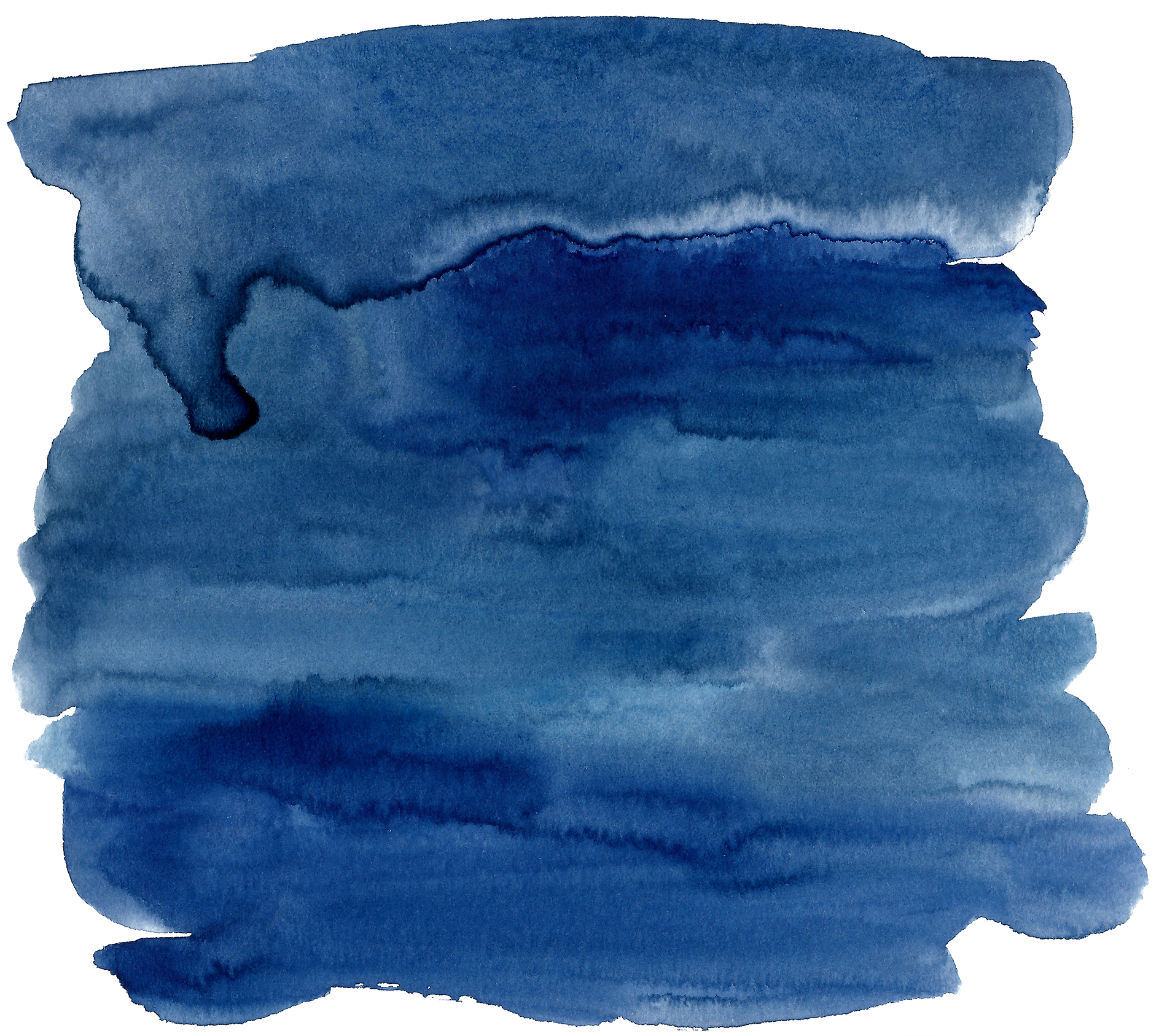 Blue Watercolor painting Ink Dark blue watercolor effect blue paint transparent background PNG
