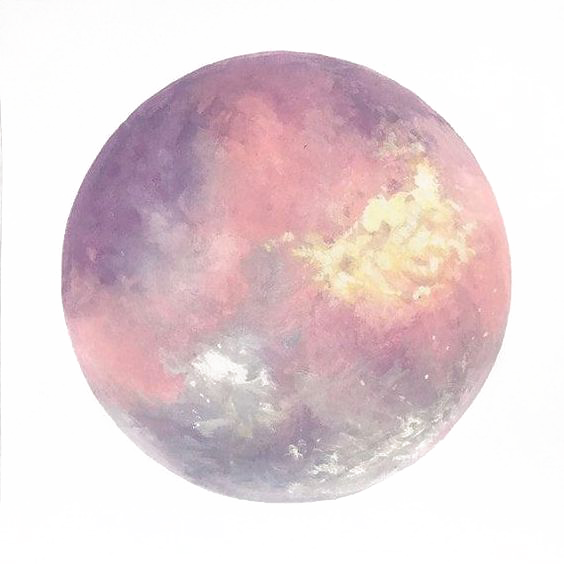 Full moon Watercolor painting Art Watercolor Planet painting of planet