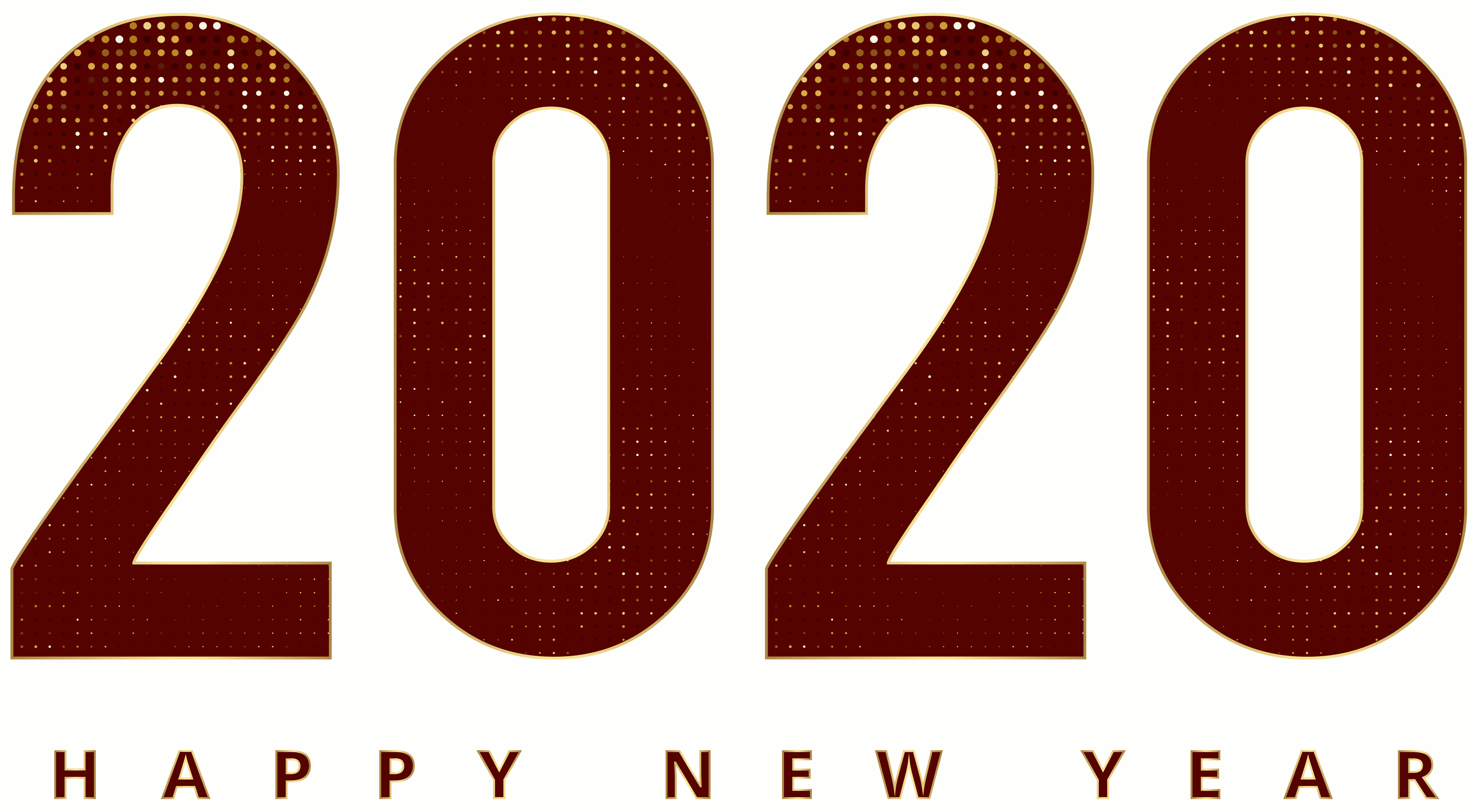 2020 Happy New Year Red PNG Clipart