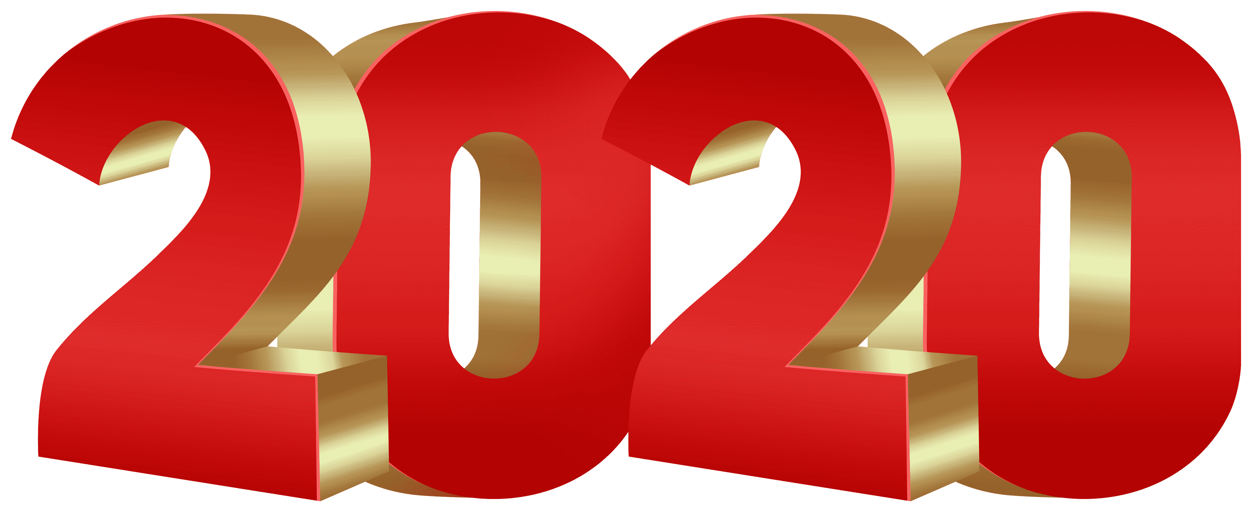 2020 Red Gold PNG Clip Art