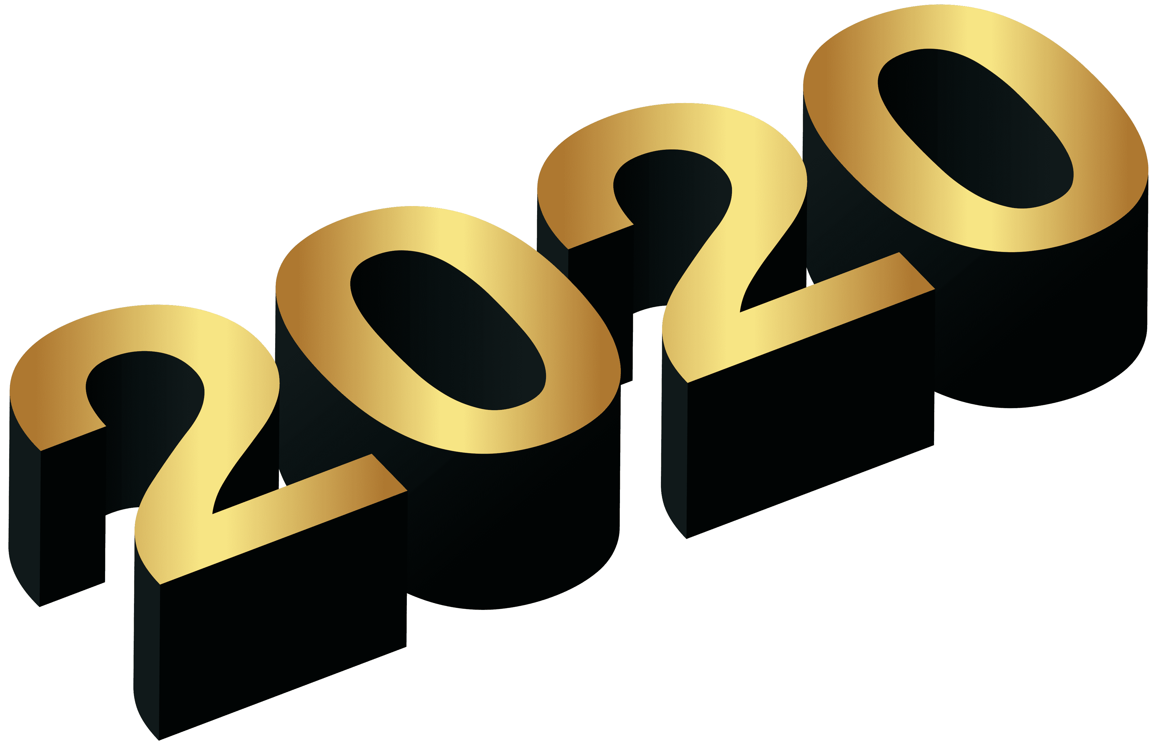 2020 Gold Black PNG Clip Art Image
