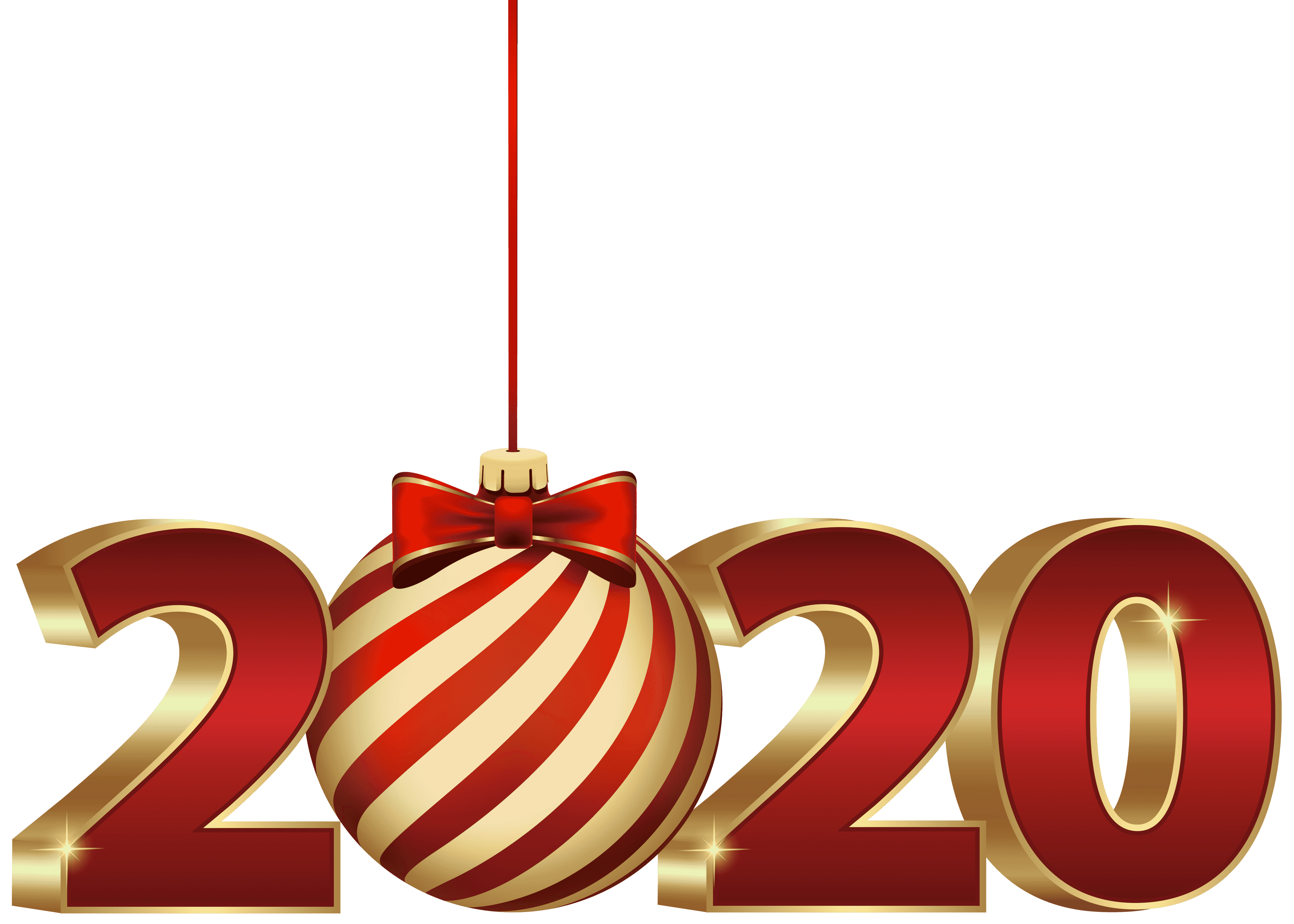 2020 with Christmas Ball PNG Clipart