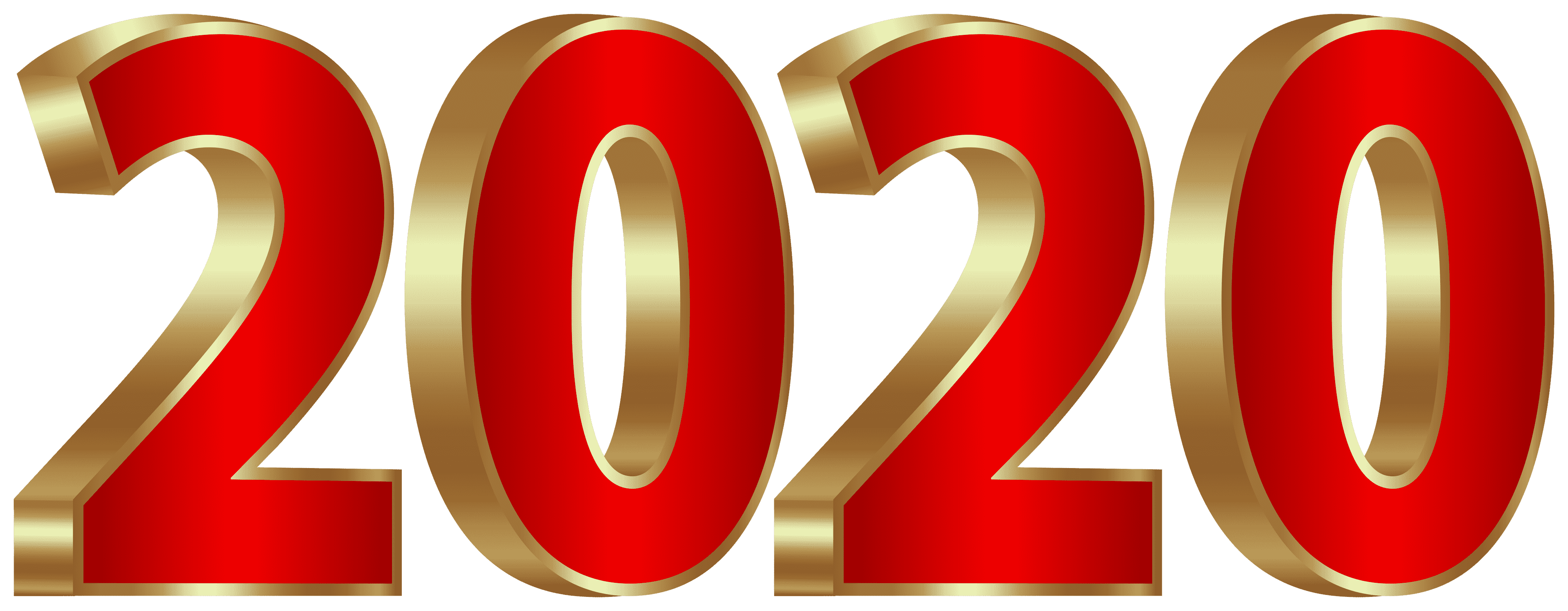 2020 Gold and Red PNG Clipart Image 1019877110