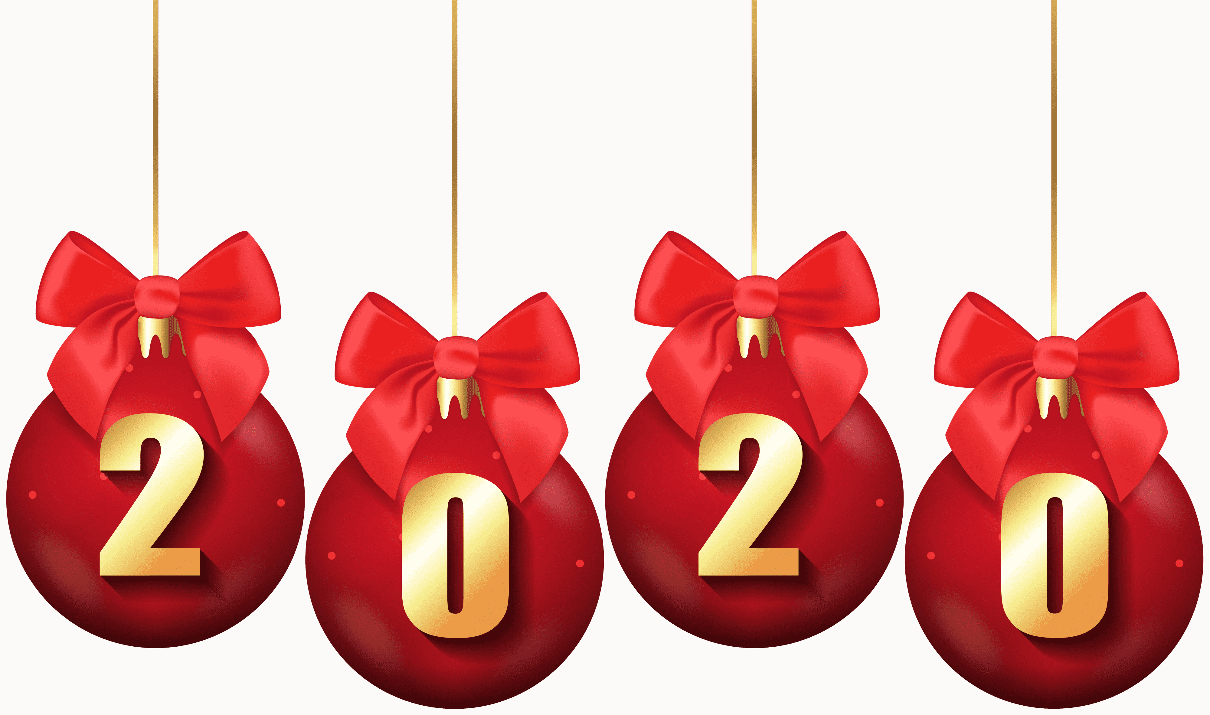 2020 Christmas Balls Transparent PNG Clip Art Image