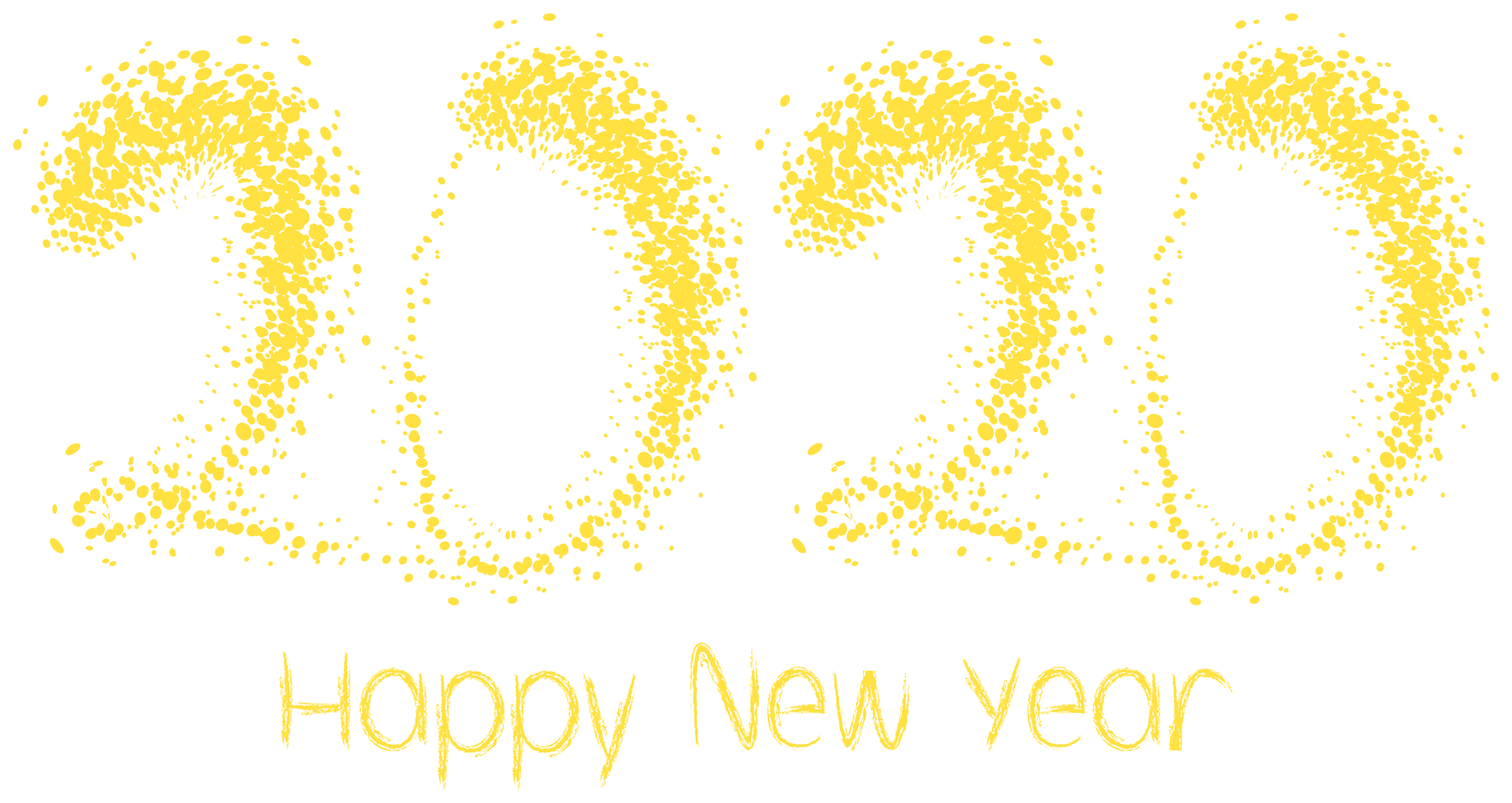 2020_Yelow_Happy_New_Year_PNG_Clipart_Image
