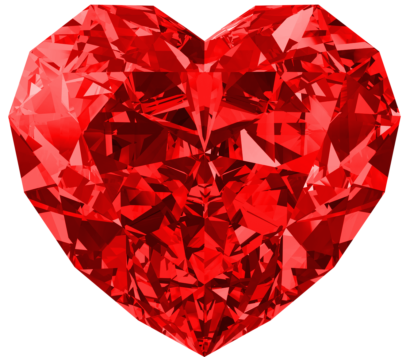 Red Diamond Heart Large Png Picture