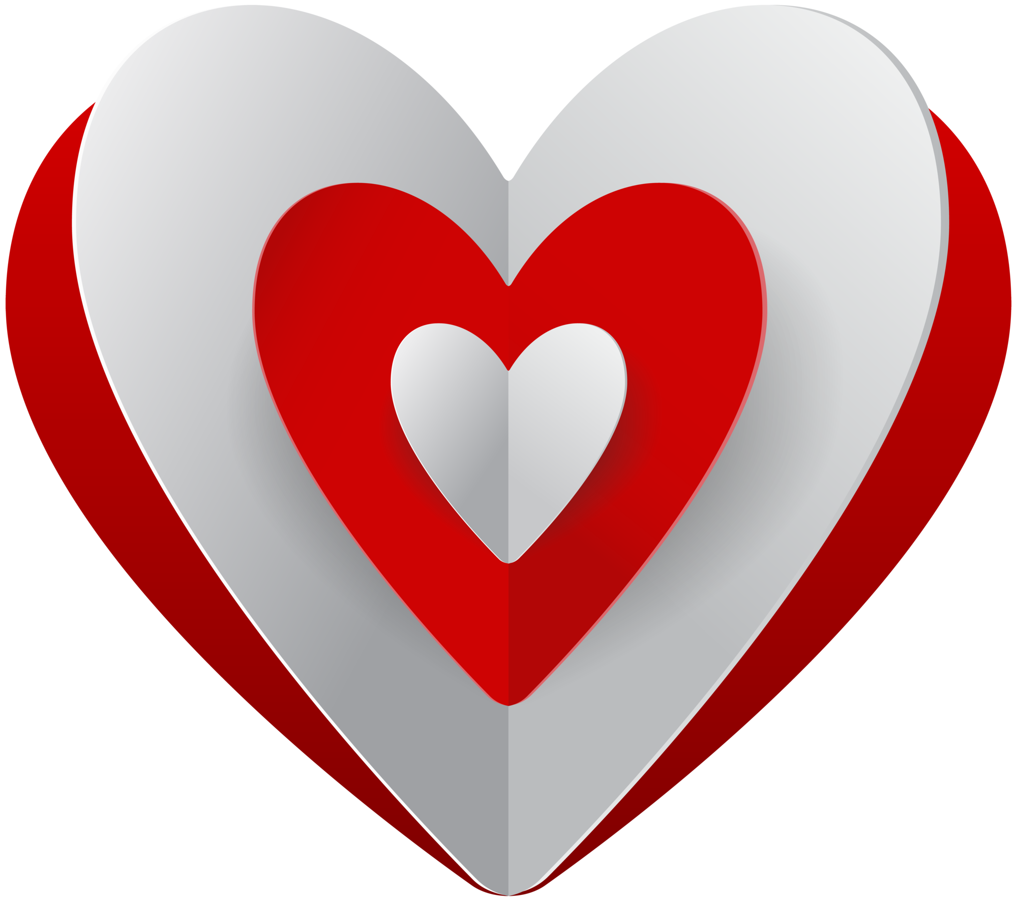 Red White Heart PNG Clip Art