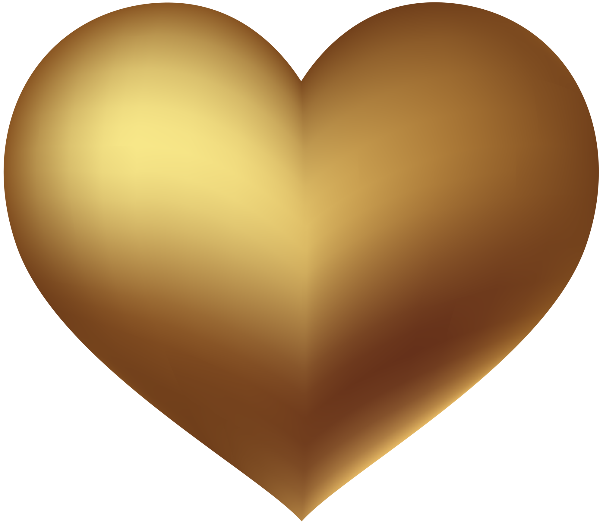 Gold Heart Transparent Clip Art Image