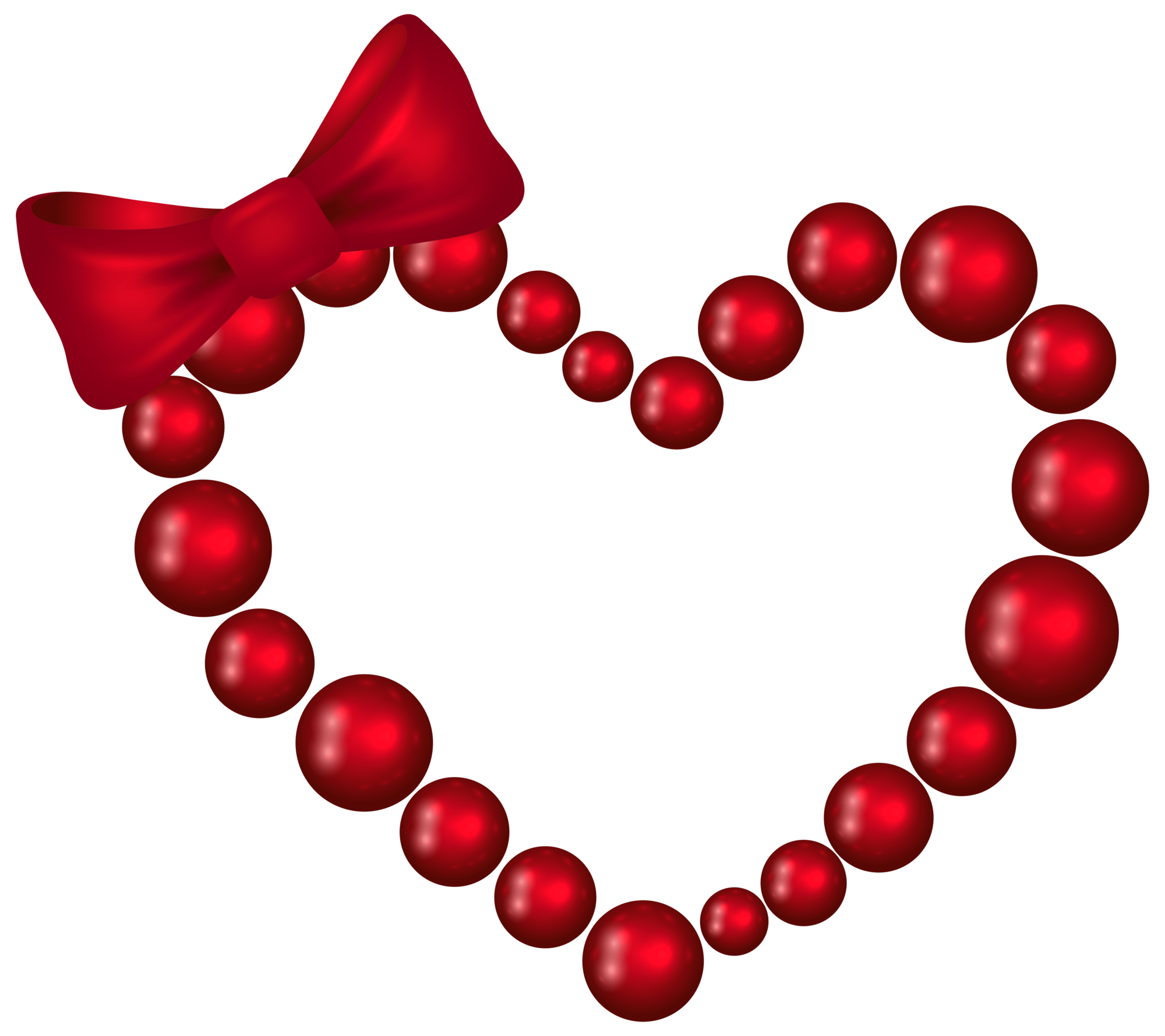 Red Heart with Bow Transparent PNG Clip Art Image