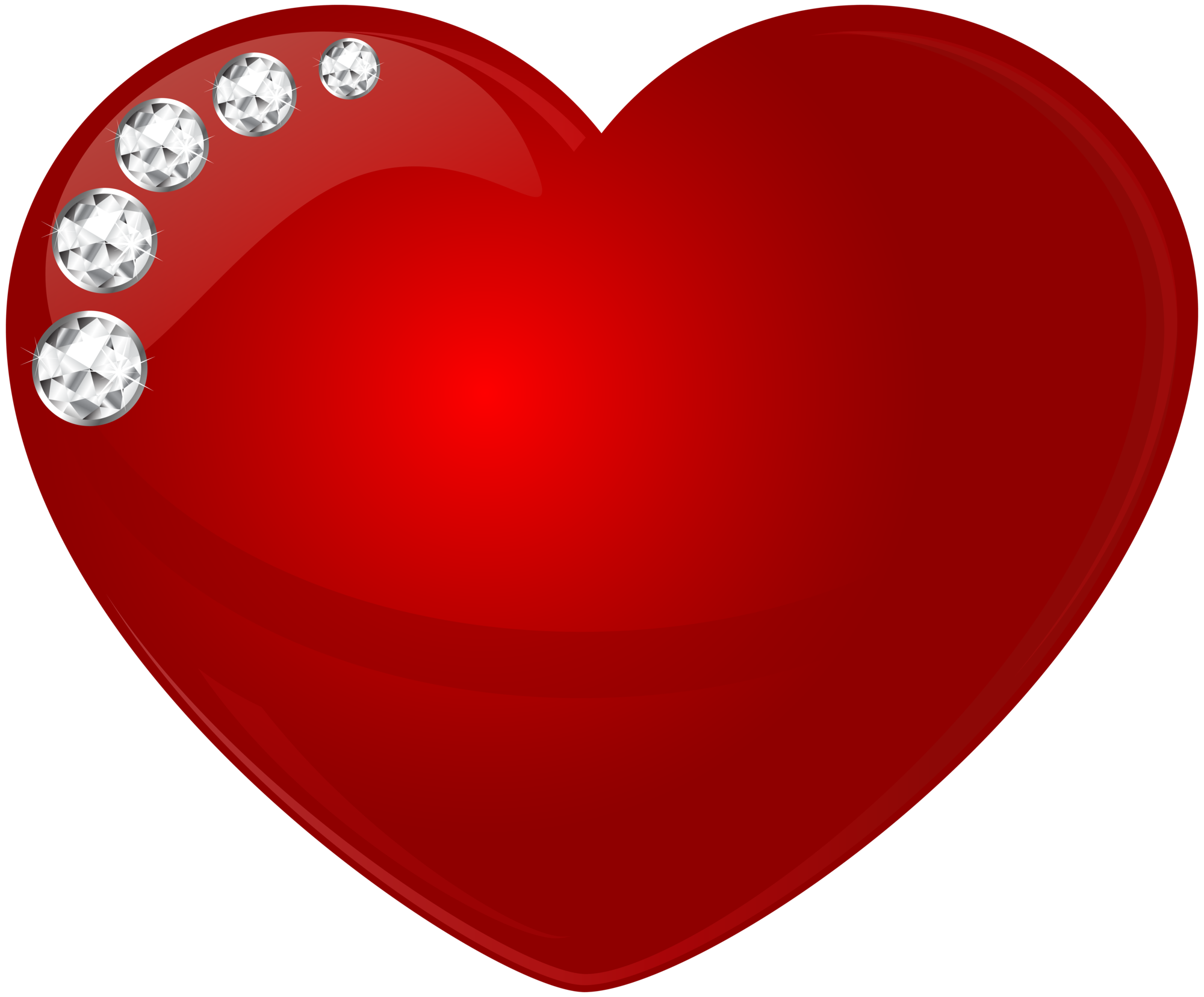 Heart With Diamonds Transparent Clip Art Image