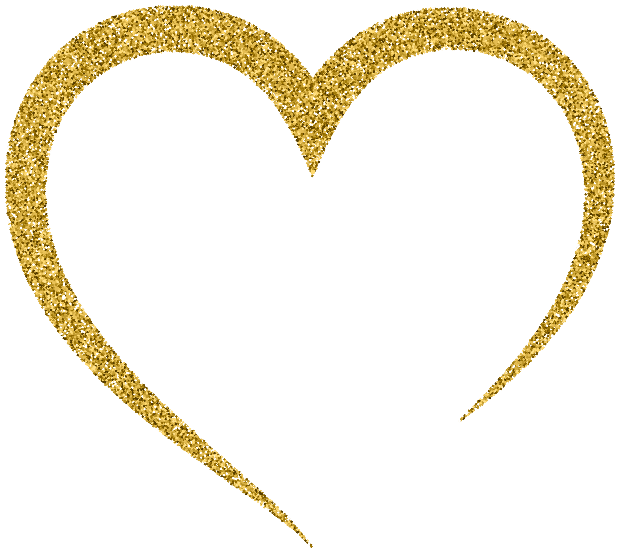 Heart Gold Decorative Transparent Image