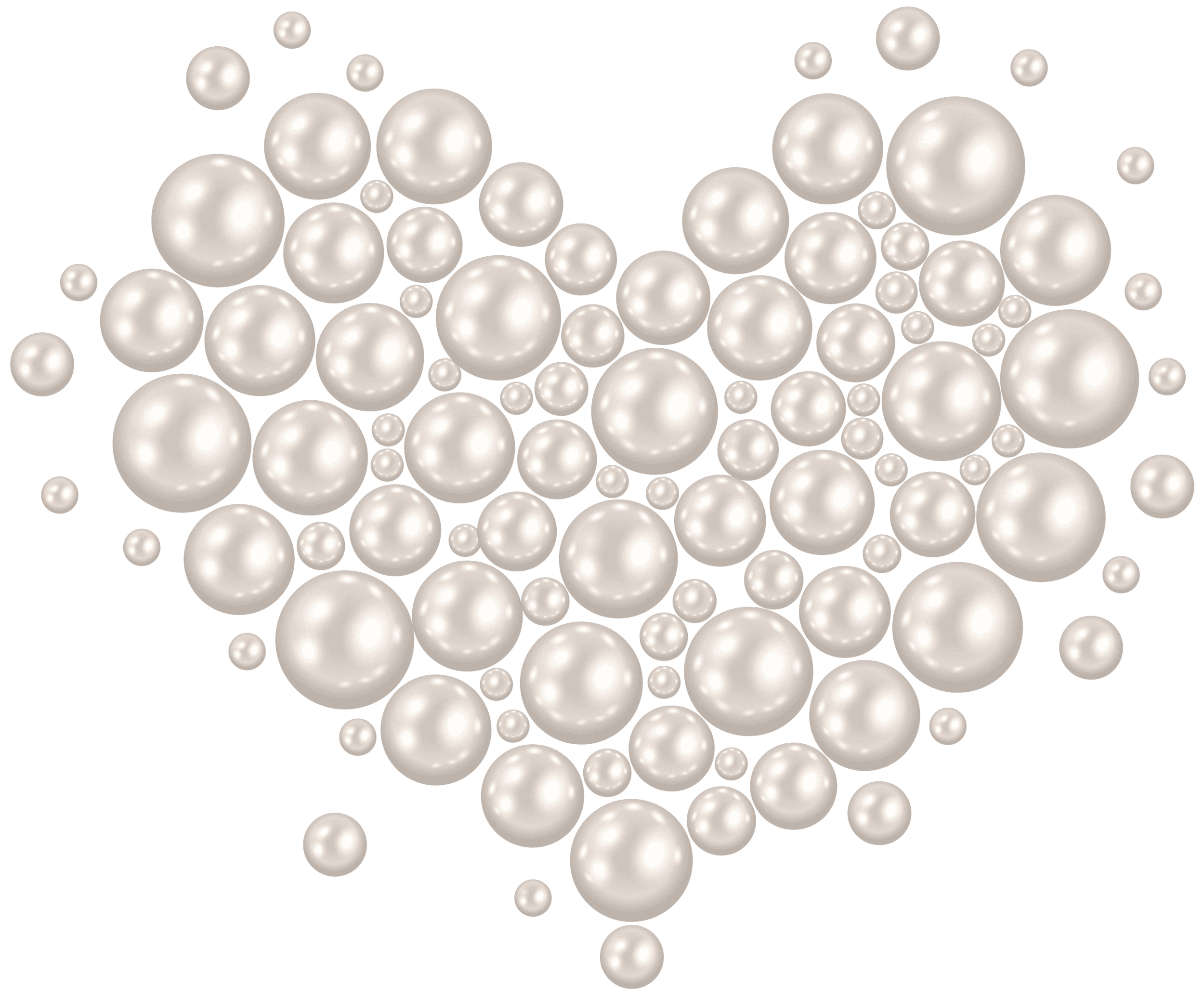 Decorative Pearl Heart Transparent Image