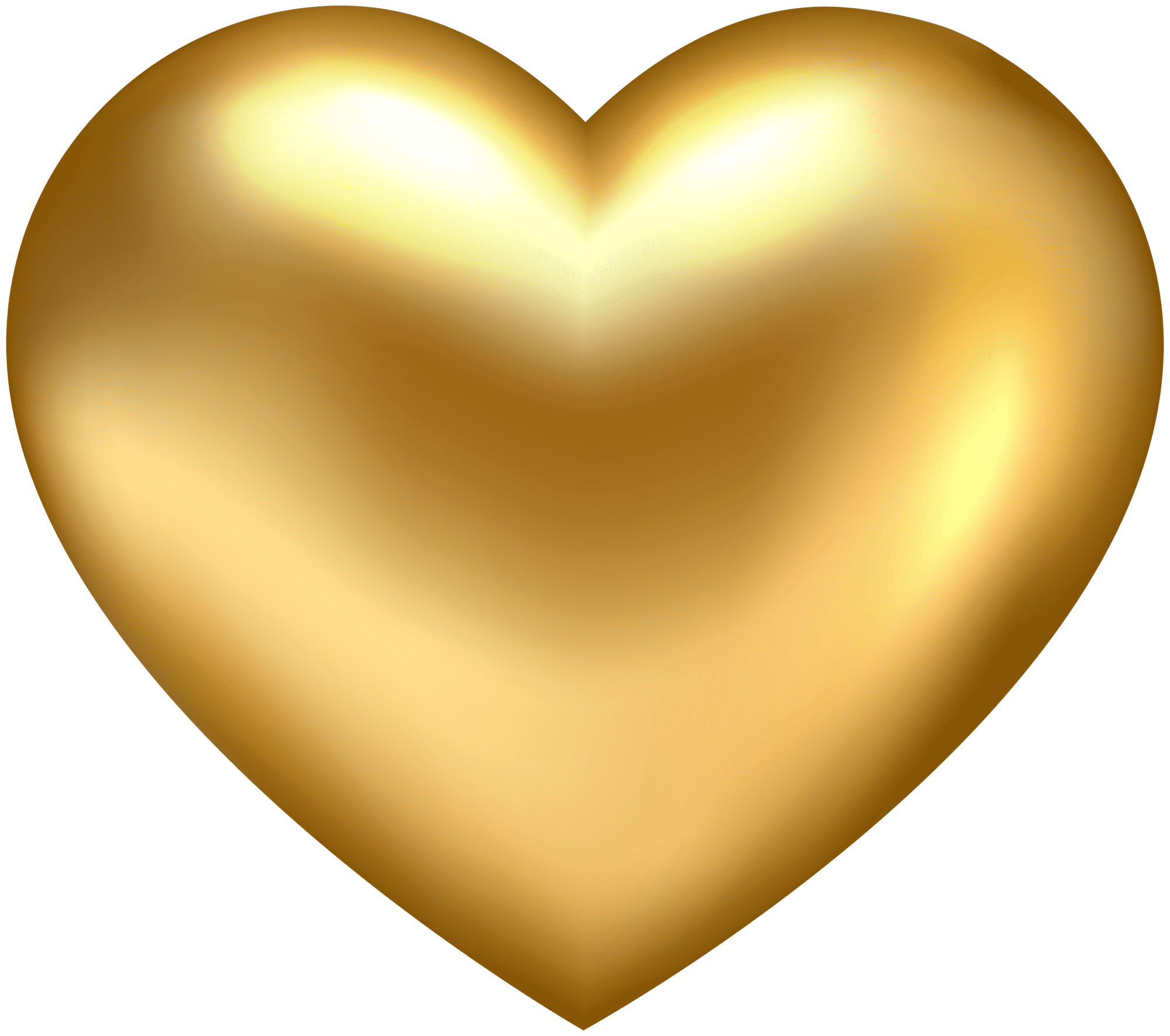 Golden Heart Transparent PNG Clip Art