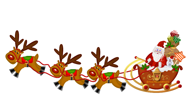 flying reindeer pull his sleigh