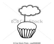 vector valentine s cupcake sketch stock illustration royalty free 99865Y clipart