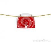 boxer shorts with white hearts hanging on rope stock vector image lRPNZl clipart
