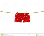 boxer shorts with white hearts hanging on rope stock vector image uUExwY clipart